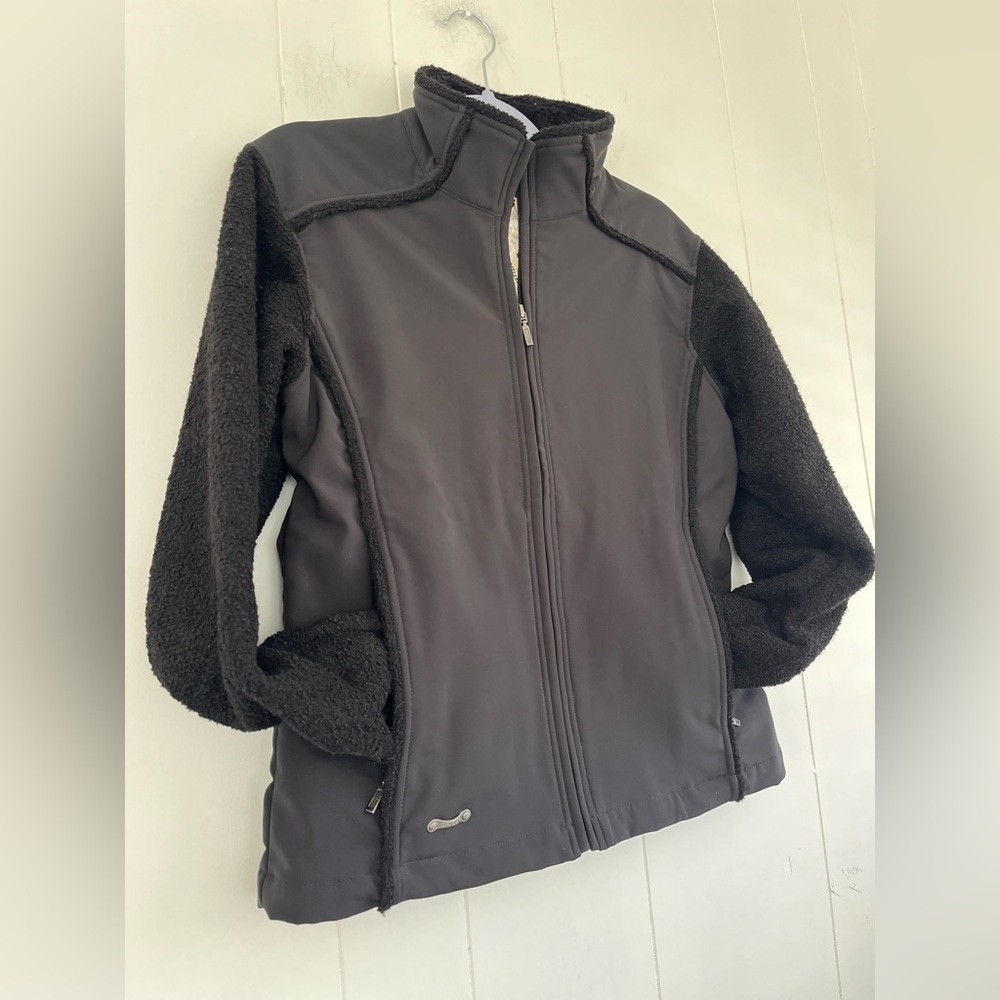 Spyder Black Nylon Jacket Boucle Sleeves Paisley Trim Women’s Size 8 US - Picture 9 of 12